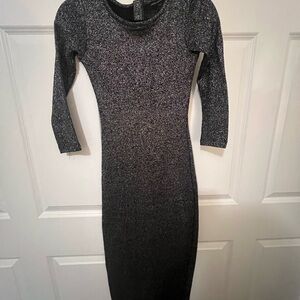 French Connection Black Long Sleeve Bodycon Dress